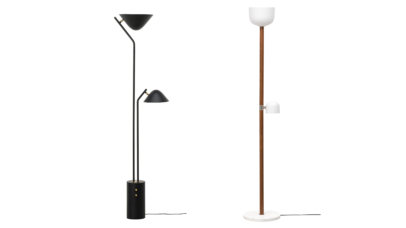 Tr&amp;aring;dnate (left) and Mossplym (right) floor lamps by Raffaella Mangiarotti for Ikea
