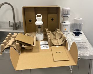Unboxing the Beast Health blender in the Reading, UK test kitchen