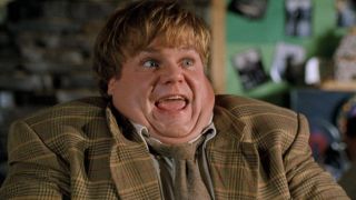 Tommy looking very happy in Tommy Boy.