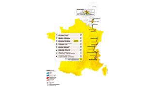 Tour de France Femmes 2024 route map