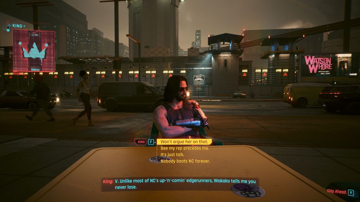 Cyberpunk 2077 King's outfit - Speaking to King