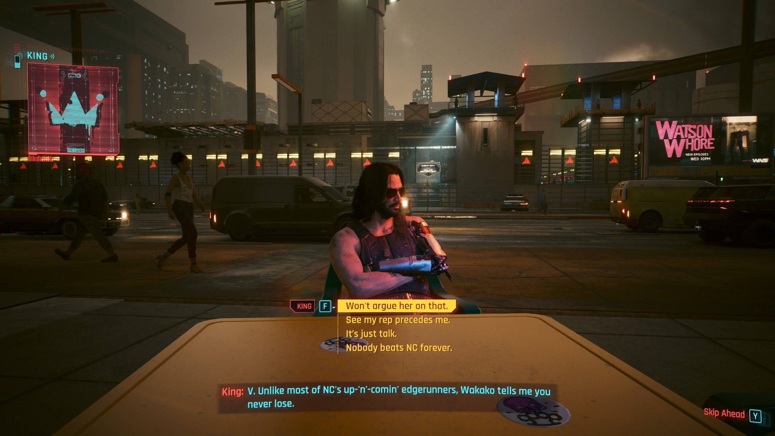 Cyberpunk 2077 Kings outfit - Speaking to King