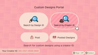 Select search for creator ID
