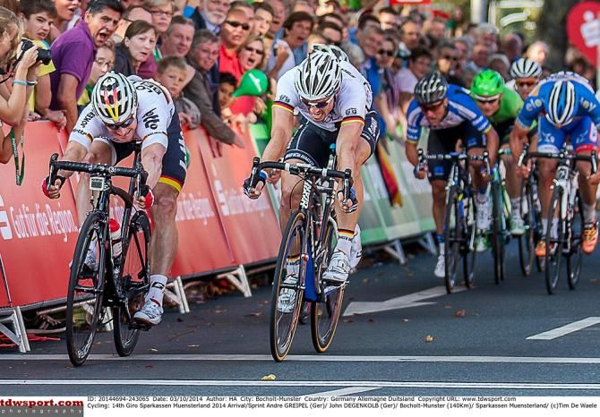 Andre Greipel (Lotto Belisol) takes the sprint victory