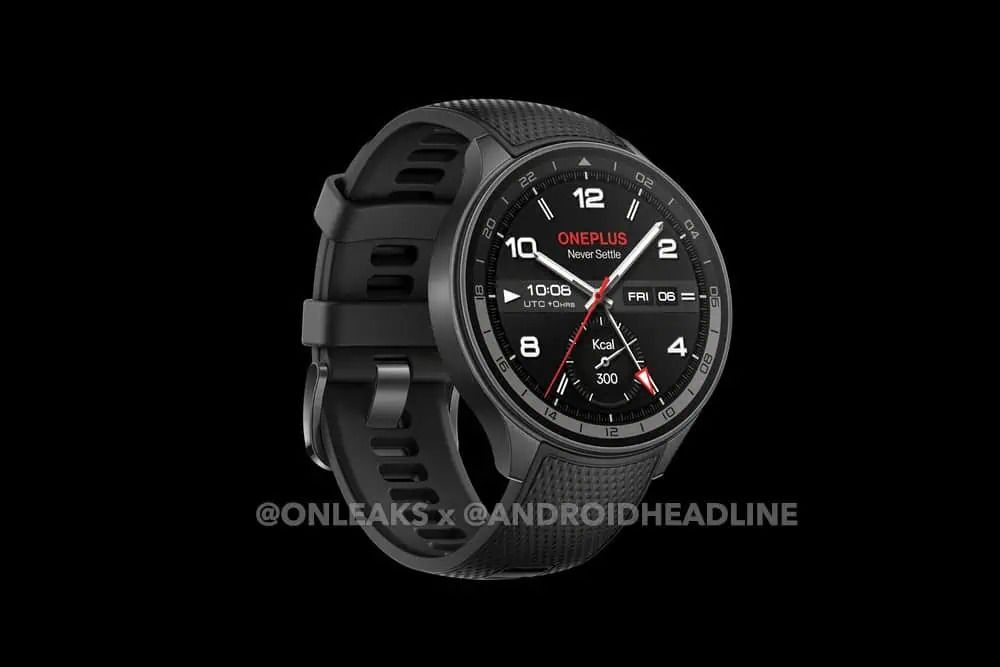 OnePlus Watch 2R in black, leaked image