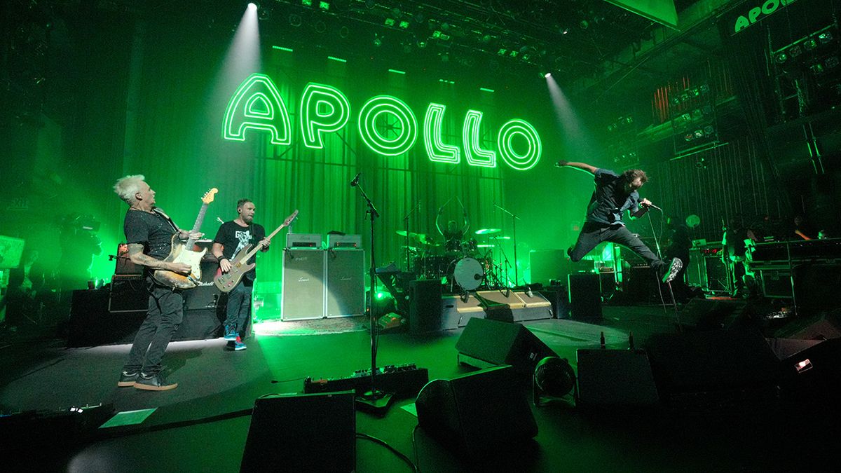 Pearl Jam onstage at the Apollo theater.