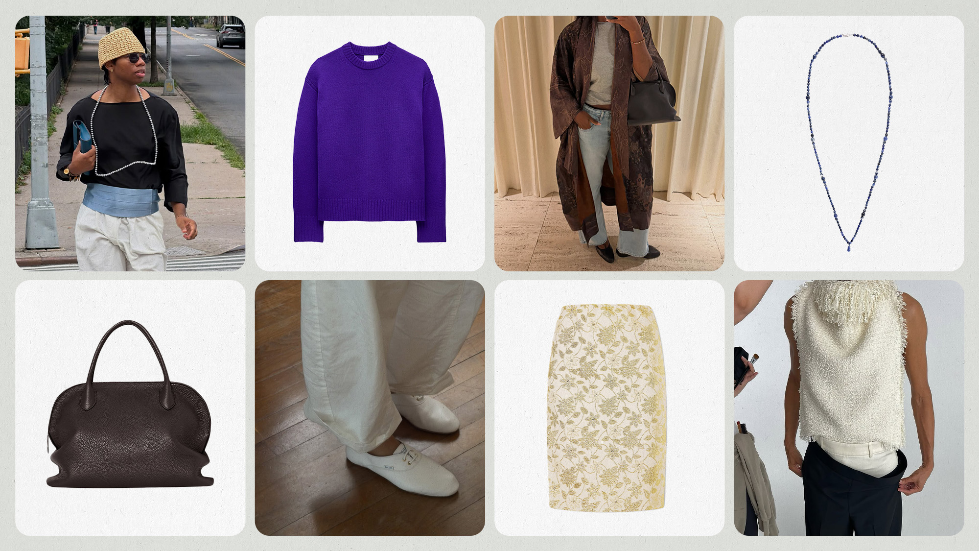 a collage of product and influencer imagery featuring the best elegant fall fashion finds 