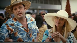 Vince Vaughn and Reese Witherspoon dressed in tropical gear in Four Christmases.