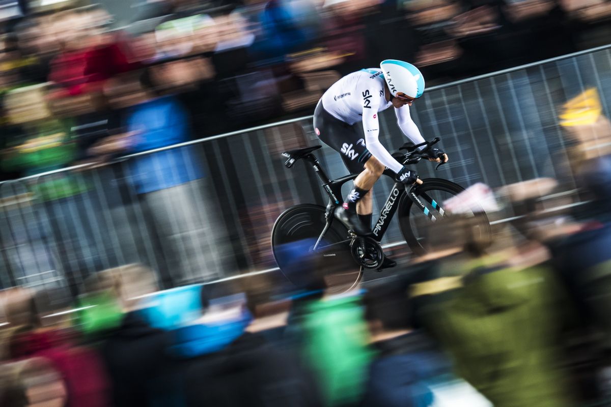 Chris Froome laying the foundations of his fourth Tour win in the D&uuml;sseldorf time trial