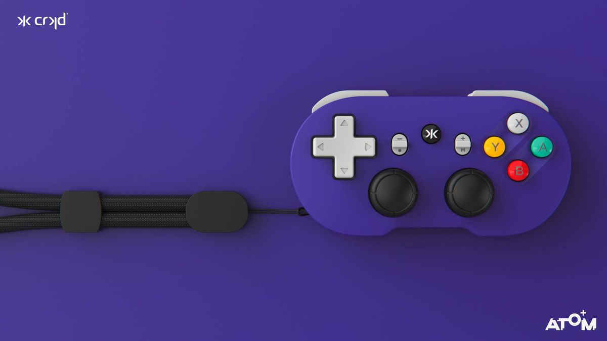 Image of the Retro Purple CRKD Atom+ controller.
