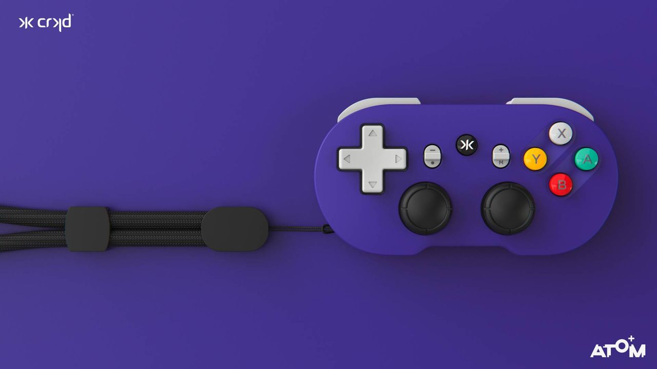 Image of the Retro Purple CRKD Atom+ controller.
