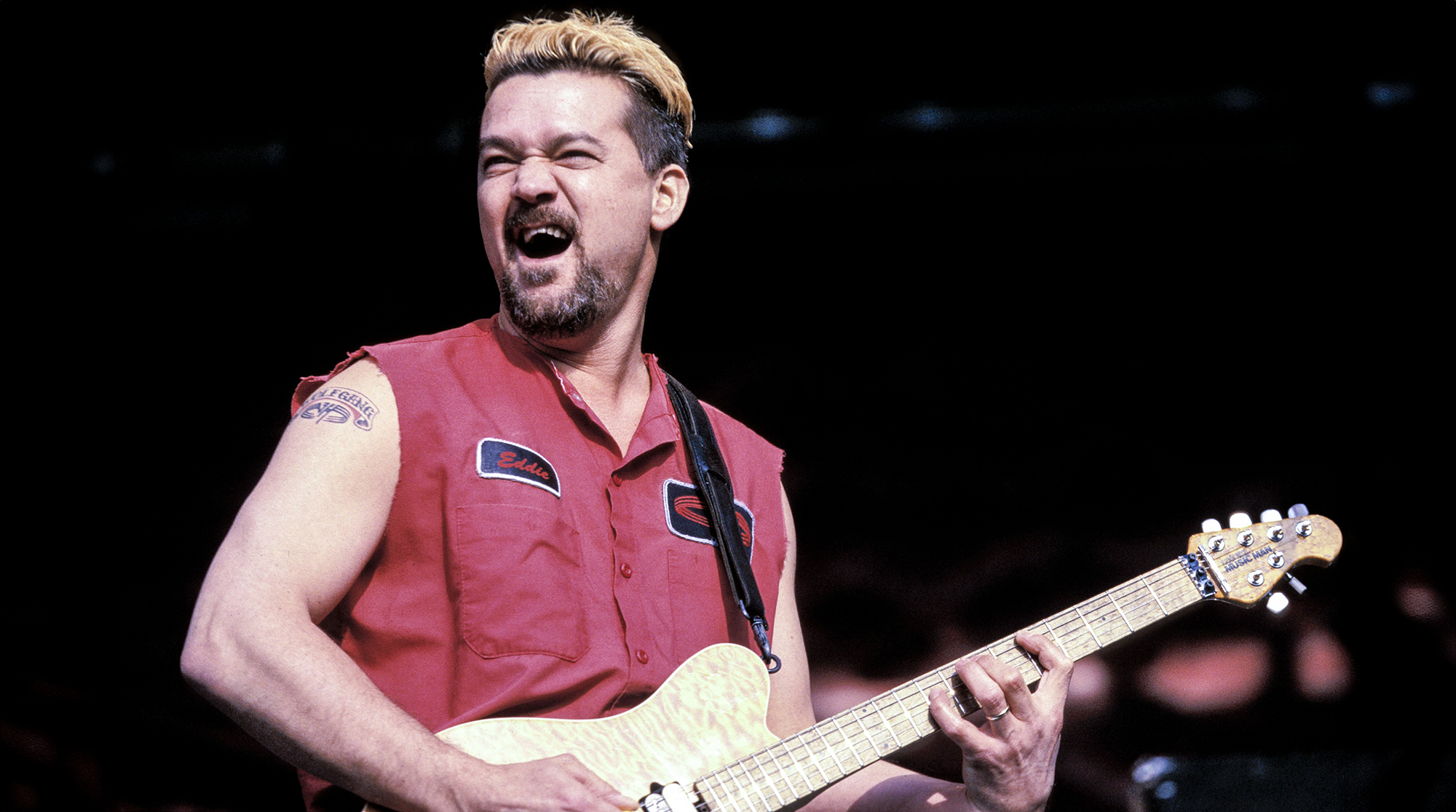 Eddie Van Halen on the Van Halen tour for the album &amp;lsquo;Balance&amp;rsquo; in 1995.