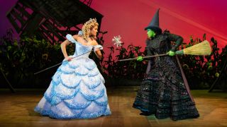 Glinda and Elphaba square off in Wicked: The Musical on London's West End