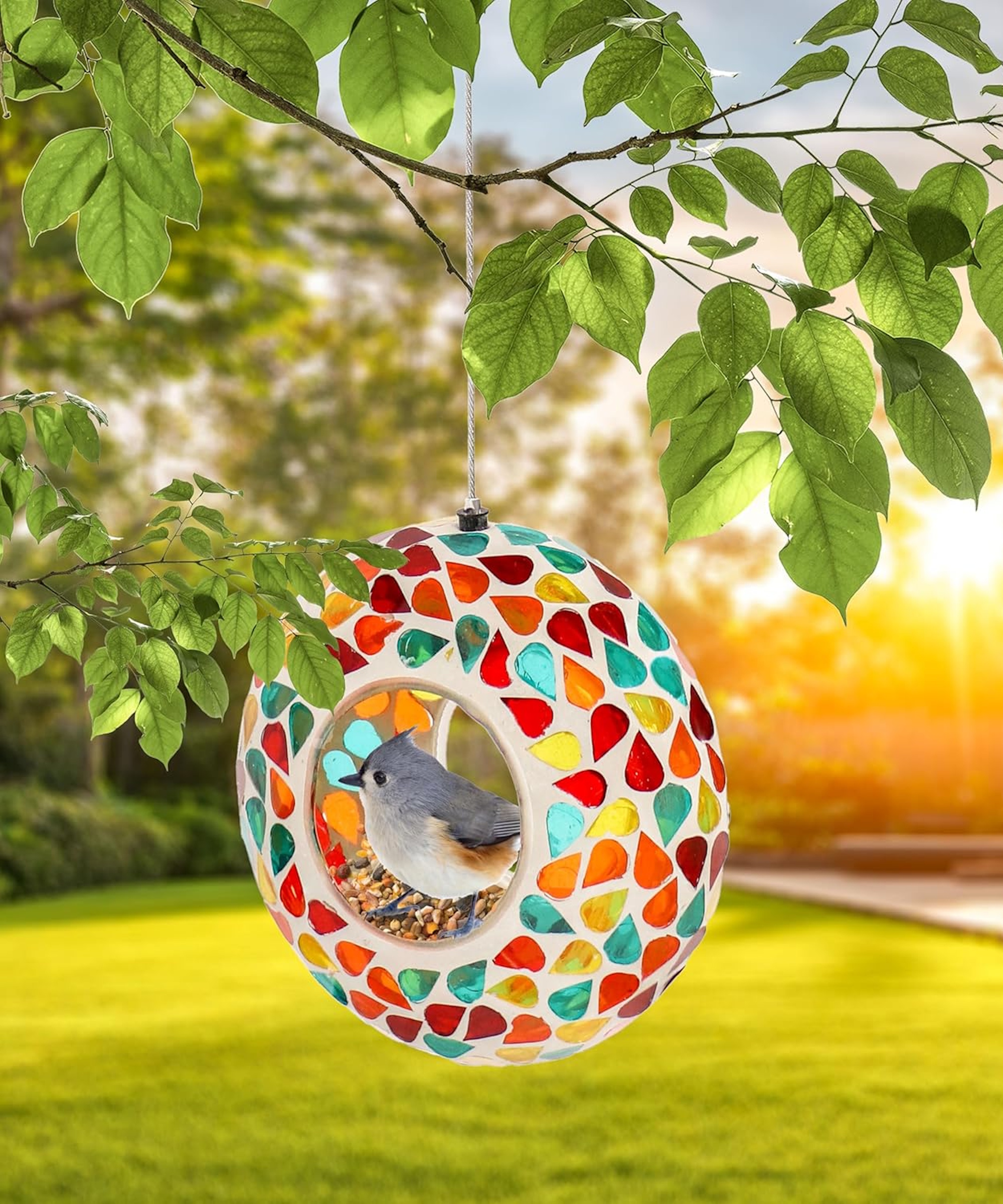 Amazon glass mosaic bird feeder