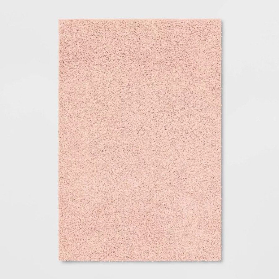 Pink shag rug