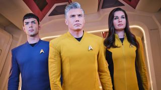 Anson Mount, Rebecca Romijn and Ethan Peck in Star Trek: Strange New Worlds