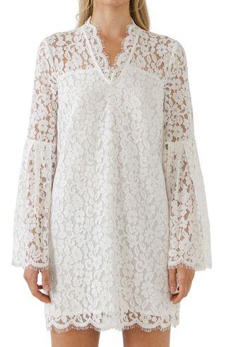 Long Sleeve Floral Lace Minidress