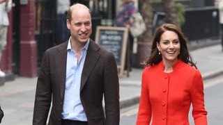 Prince William, Prince of Wales and Catherine, Princess of Wales arrive at the Dog & Duck pub during their visit to Soho on May 04, 2023