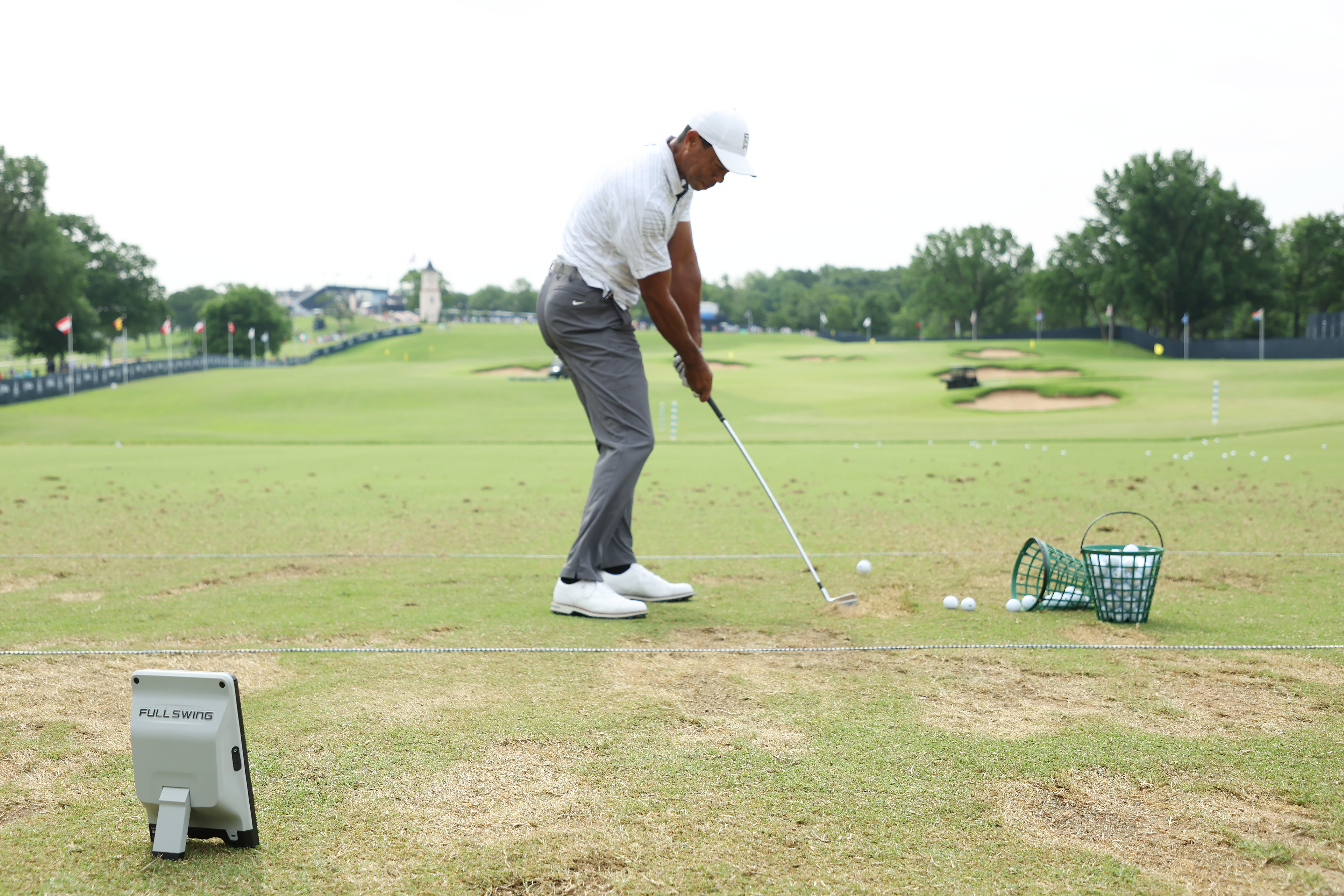 Tiger Woods using the Full Swing Launch Monitor