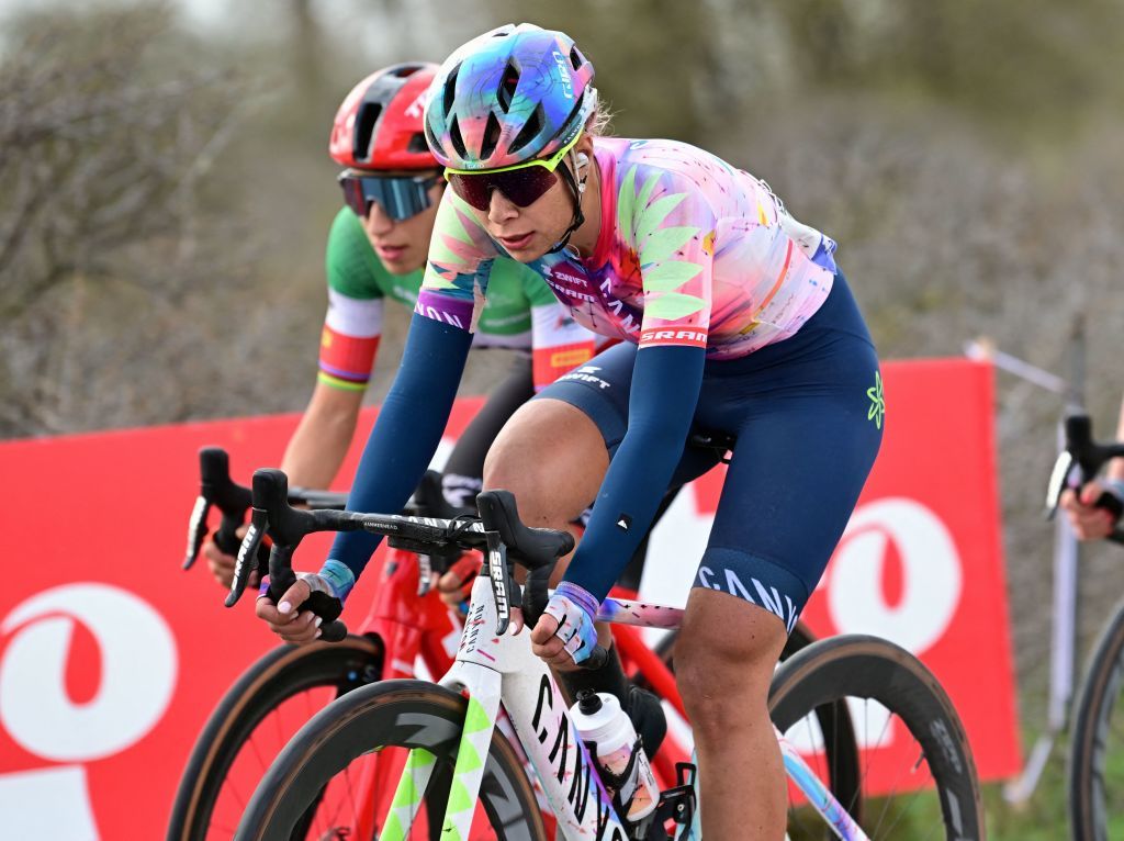 Belgian Shari Bossuyt of CanyonSRAM pictured in action during the womens elite race of the Classic BruggeDe Panne oneday cycling race 1595 km from Brugge to De Panne Thursday 23 March 2023 BELGA PHOTO DIRK WAEM Photo by DIRK WAEM BELGA MAG Belga via AFP Photo by DIRK WAEMBELGA MAGAFP via Getty Images