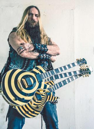 Wylde with a slew of Wylde Audio Odin Grail models in different finishes.