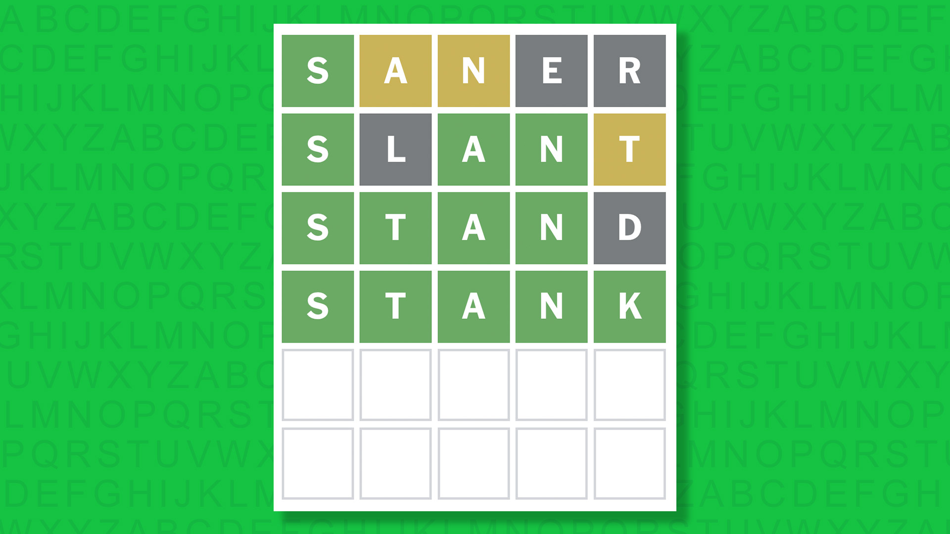 NYT Wordle answer for game 1707 on a green background