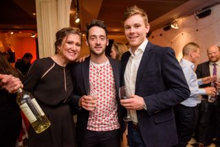 Carlee Taylor, Nathan Haas and Michael Hepburn catch up and pose for a photo