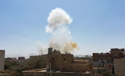 Aftermath of Saudi-led airstrike.