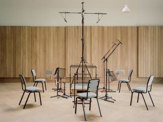 chairs arranged for music performance at Studio Richter Mahr
