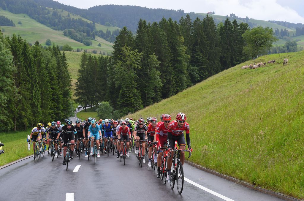 Jelle Vanendert (Lotto Soudal) leads the peloton
