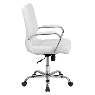Swivel Office Chair in white faux leather