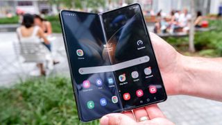 Samsung Galaxy Z Fold 4 front in hands