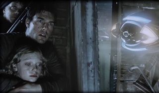 War of the Worlds Tim Robbins, Tom Cruise, and Dakota Fanning hide from an alien probe