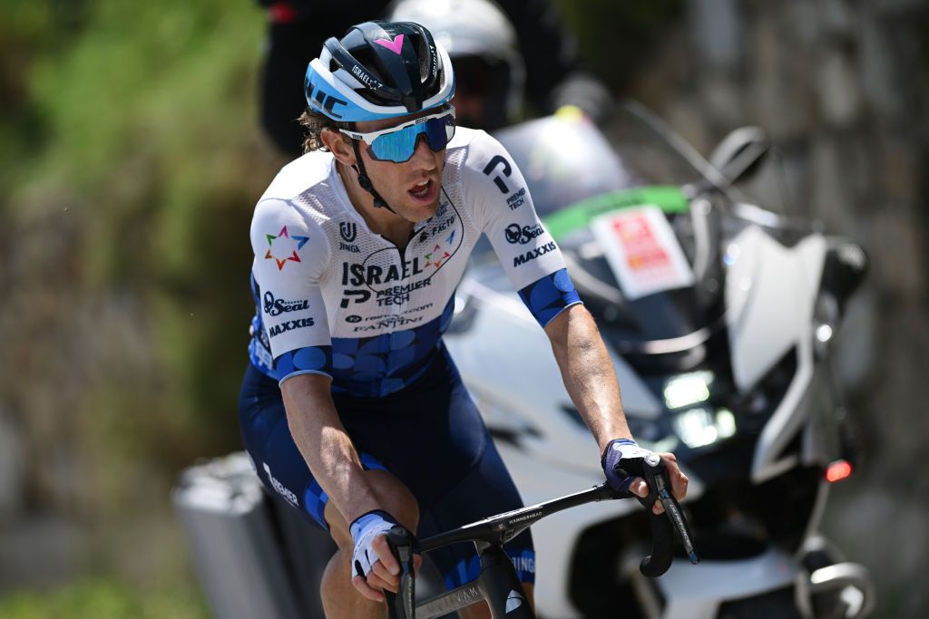 LES ANGLES FRANCE JUNE 18 Michael Woods of Canada and Team Israel Premier Tech competes in the breakaway during the 46th La Route dOccitanie La Depeche du Midi 2022 Stage 3 a 1887km stage from Sigean to Les Angles 1841m RDO2022 on June 18 2022 in Les Angles France Photo by Dario BelingheriGetty Images