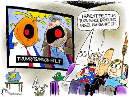 Political cartoon U.S. Trump Bannon breakup alt-right KKK Nazis