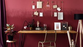 Burgundy home office