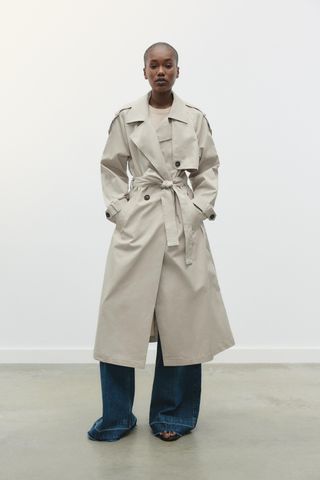 Belted Double-Breasted Trench Coat