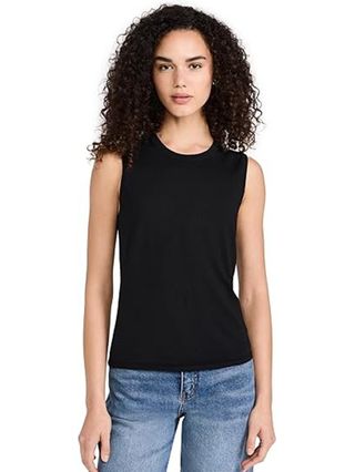 Theory Women's Crew Neck Shell Top, Black, S