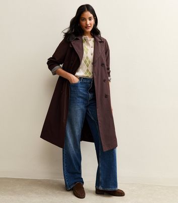 Brown Double Breasted Trench Coat