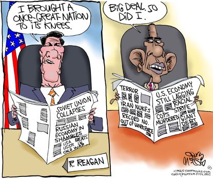 Obama cartoon U.S. Ronald Reagan