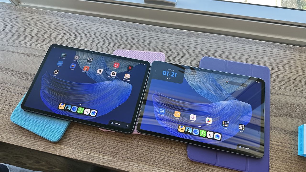 Amazon Alexa tablet 12 Pro with nanomatte display on left