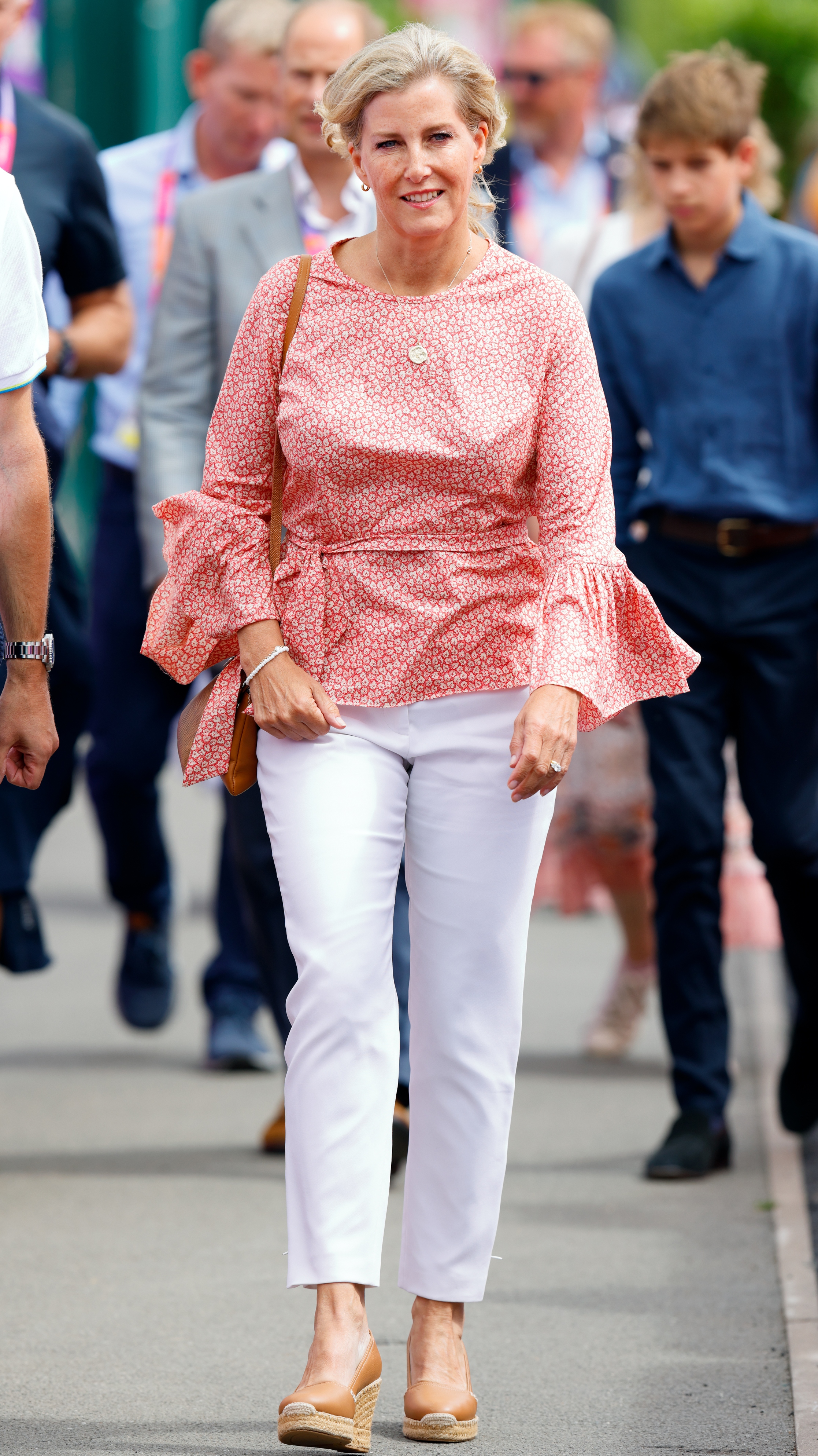 Sophie, Duchess of Edinburgh walks to attend the England v India Women's hockey match during the 2022 Commonwealth Games