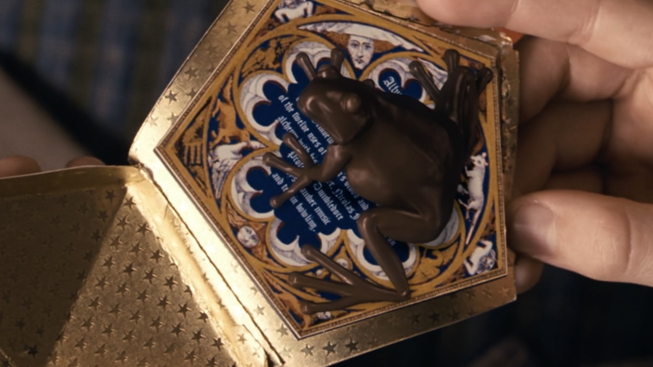 A chocolate frog in Harry Potter and the Sorcerer's Stone