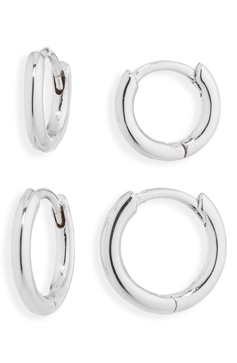 Set of 2 Demi Fine Huggie Hoop Earrings