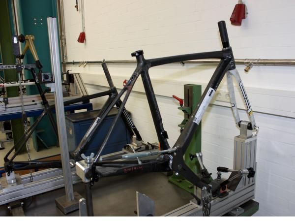 Included in Focus's test facilities are various jigs for measuring frame stiffness.