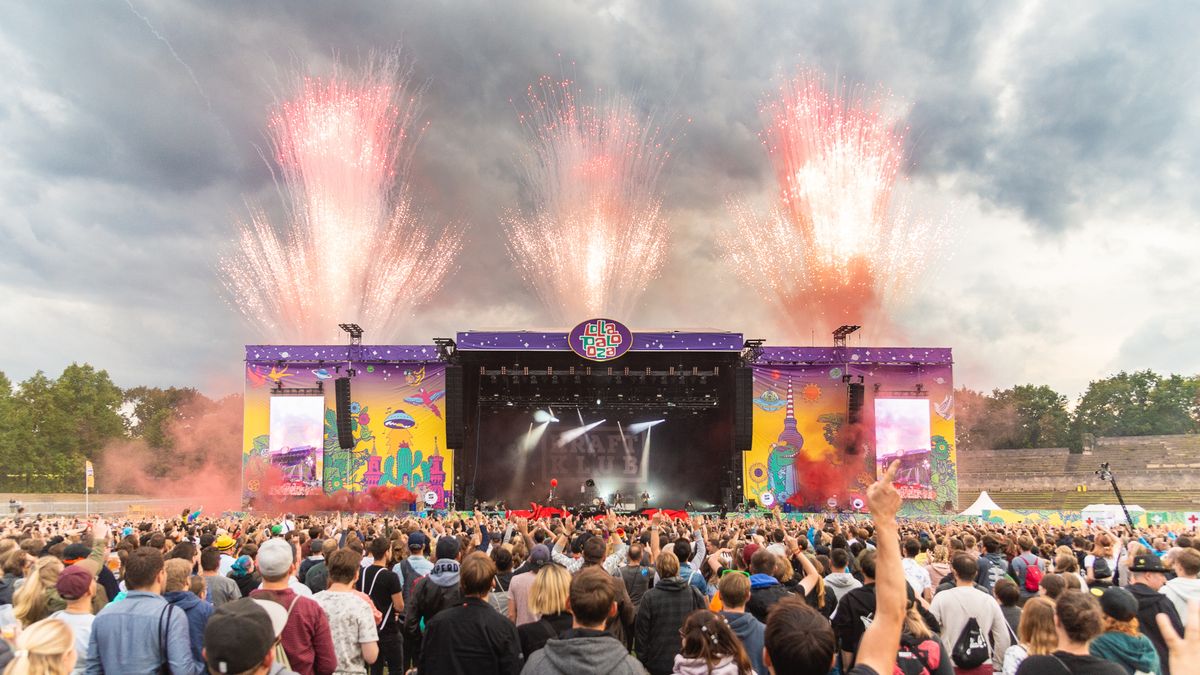 Kraftklub perform on stage during day 2 of Lollapalooza Berlin Festival 2019