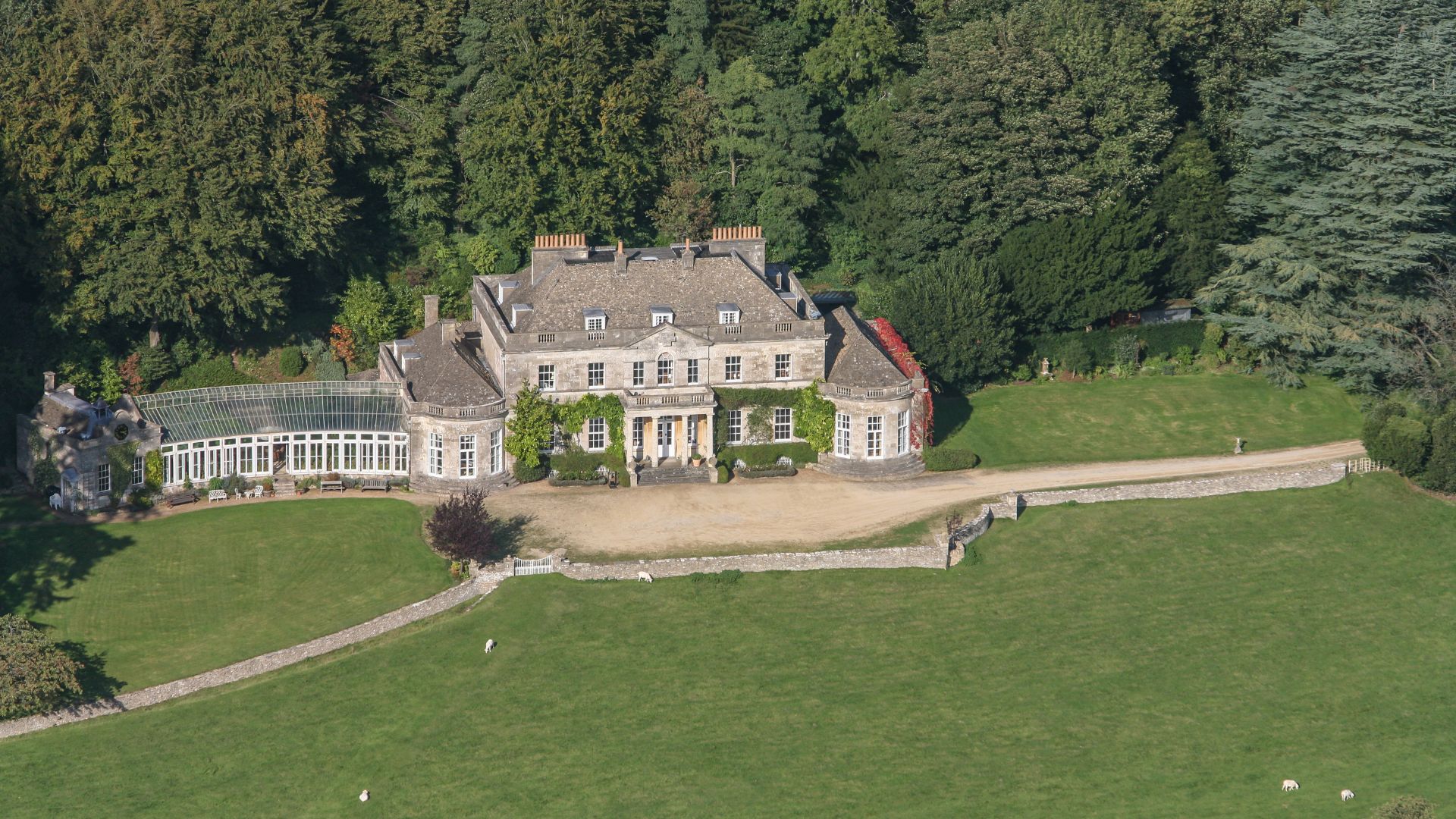 An aerial view of Gatcombe Park