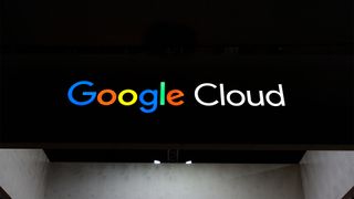 Logo of Google Cloud, which recently announced the Wiz acquisition, pictured at Mobile World Congress 2025 in Barcelona, Spain.