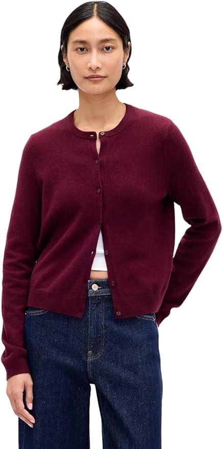 GAP, Gap Womens Cashsoft Cropped Cardigan Tuscan Red Xxl