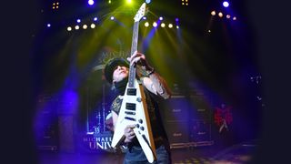 Michael Schenker performs on stage at the O2 Shepherd's Bush Empire on November 30, 2023 in London, England